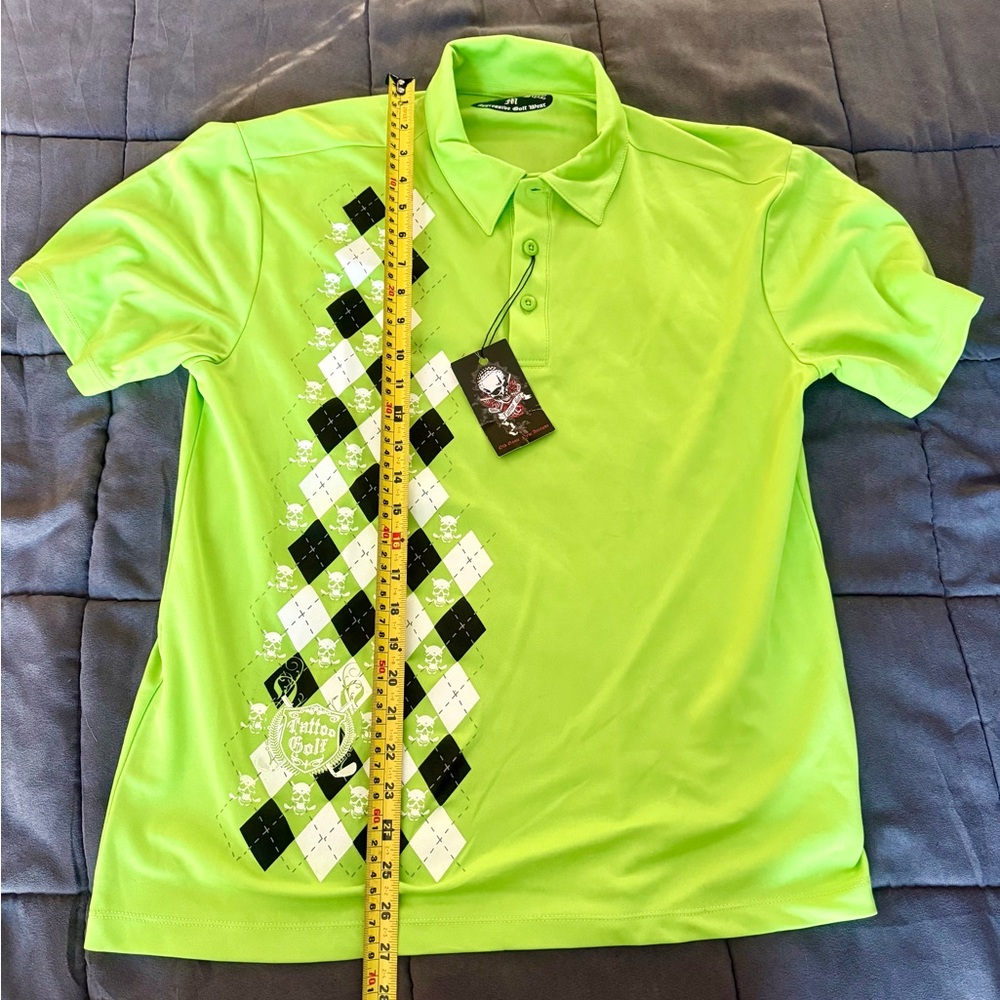 Tattoo Golf Men's Green Polo Shirt NWT - Picture 6 of 9